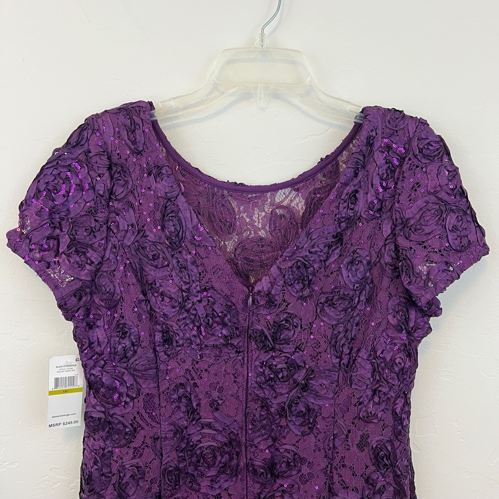 NWT Alex Evenings Formal Dress Rosette A Line Gown - Picture 7 of 15